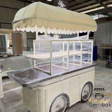 Gerobak Unik Gorengan Kekinian Etalase Kaca Bersih