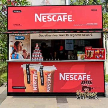 Ukuran Booth Nescafe Minimalis Lahan Sempit